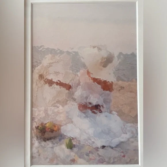 Pretty Artisan “Woman in White” Professionally Framed Art Piece - Picture 2 of 9